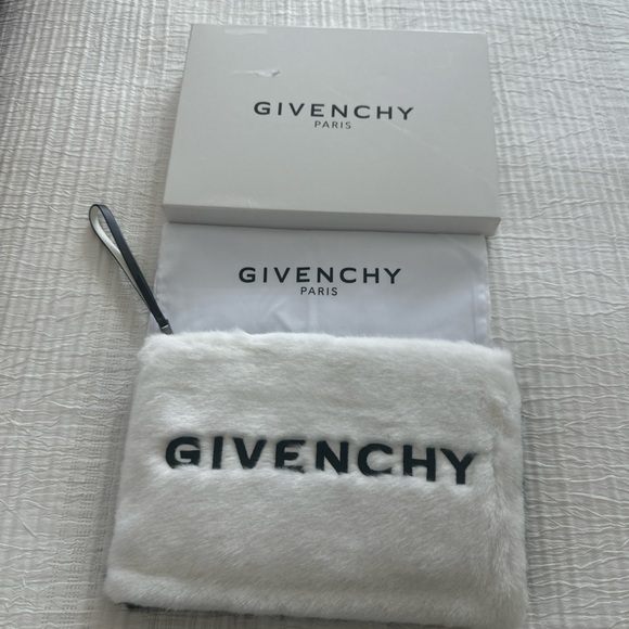 Givenchy Accessories - Givenchy White Faux Fur Clutch
